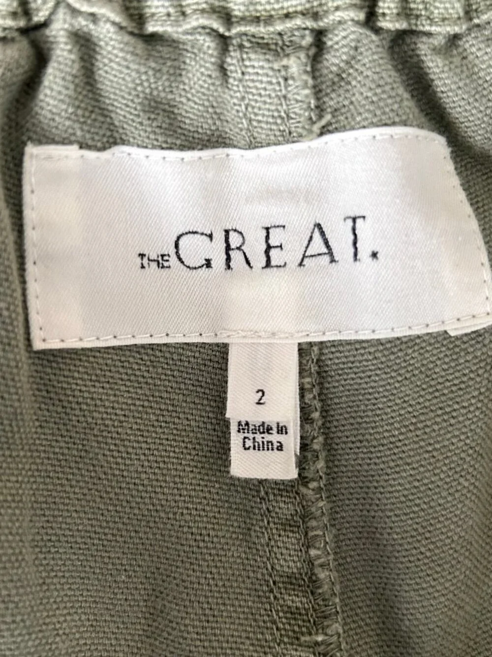 The Great Eyelet Gunny Sack Paperbag Waist Pants Sage Green Women's Size 2/Small